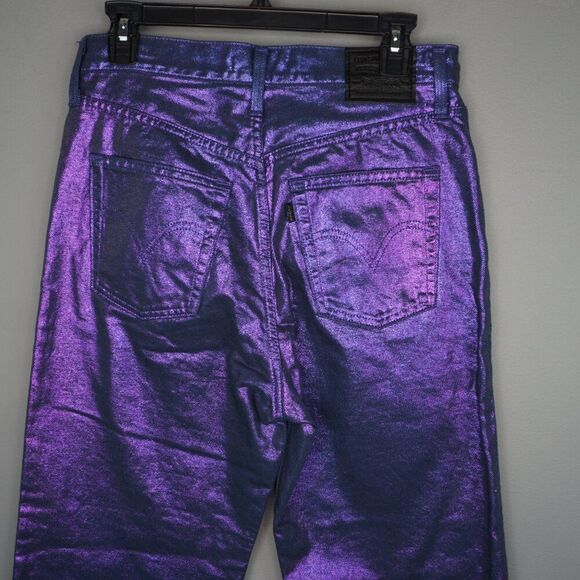 Levi's Premium Candy Coated Ribcage Straight Ankle Jeans in Purple size 28 - Picture 9 of 16
